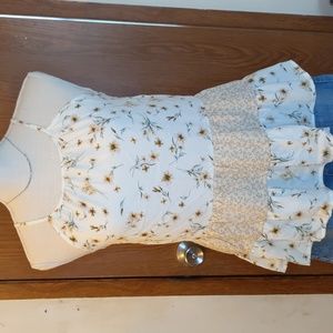 Anthropologie Floral Peplum Top